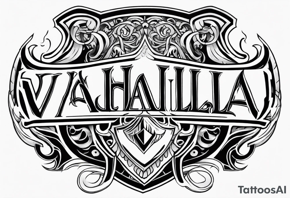 Valhalla sword shield tattoo idea