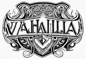 Valhalla sword shield tattoo idea