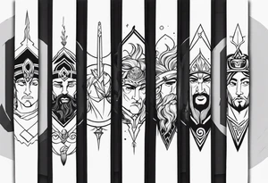 Greek Gods Arm sleeve tattoo idea