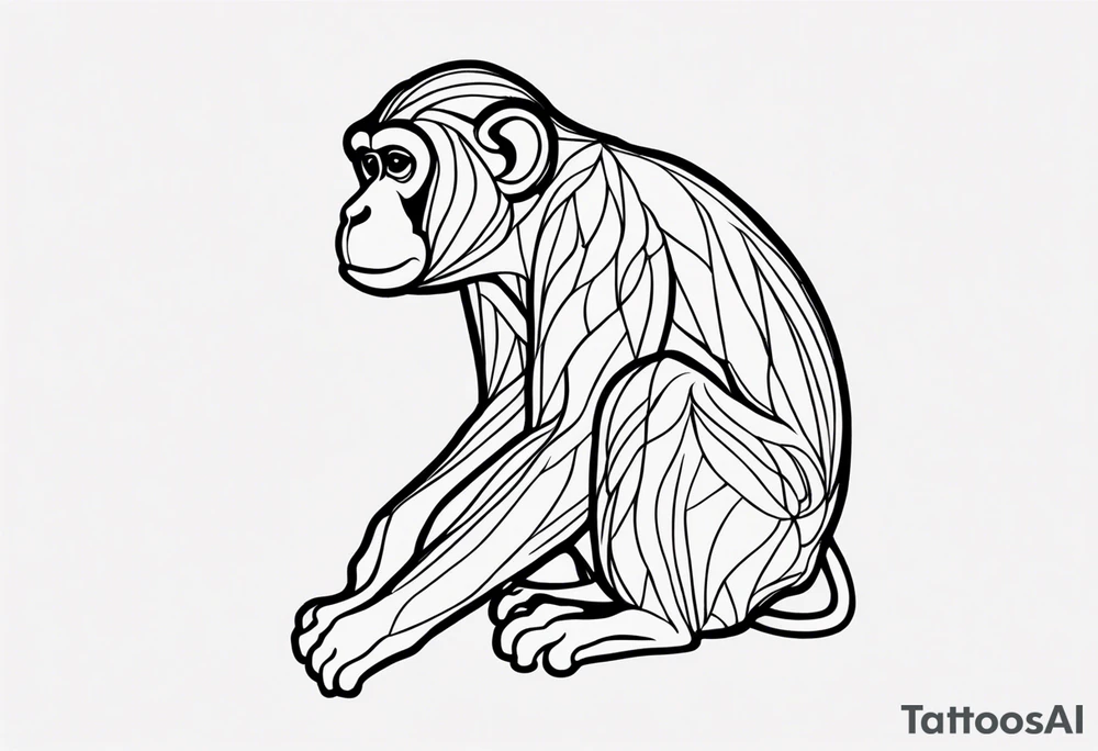 monkey traditional art tattoo idea