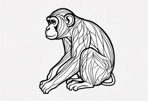 monkey traditional art tattoo idea