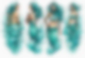 a turquoise water woman standing in the waves tattoo idea