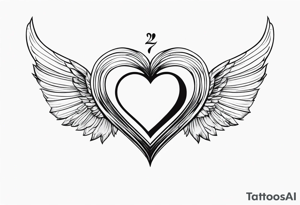Heart with wings saying 22 tattoo idea