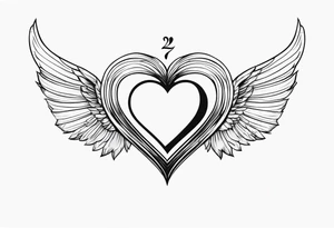 Heart with wings saying 22 tattoo idea