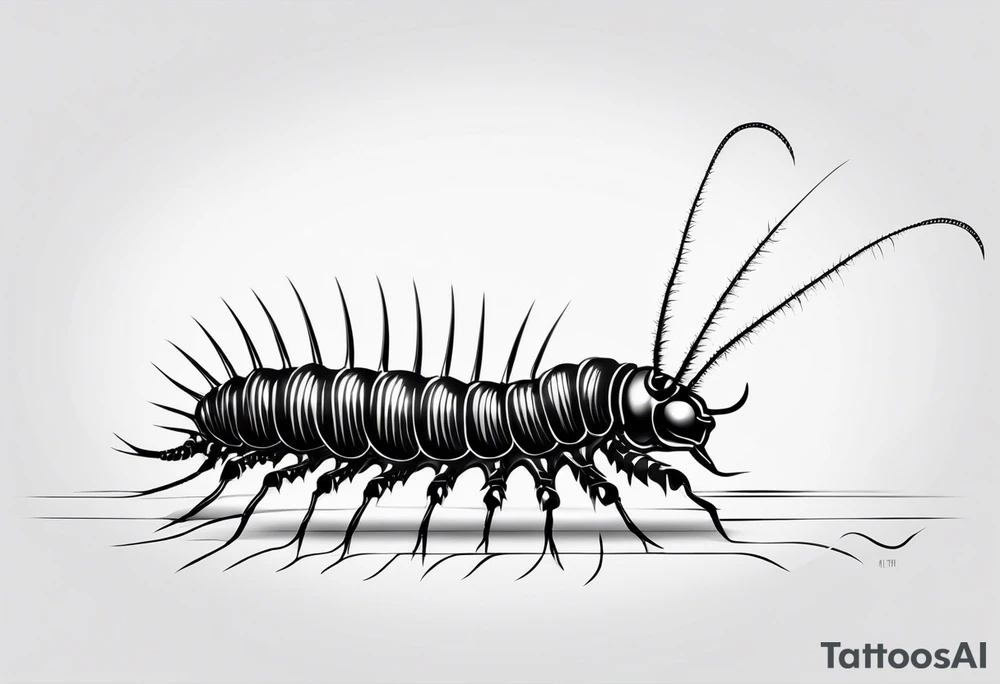 Centipede with long legs tattoo idea