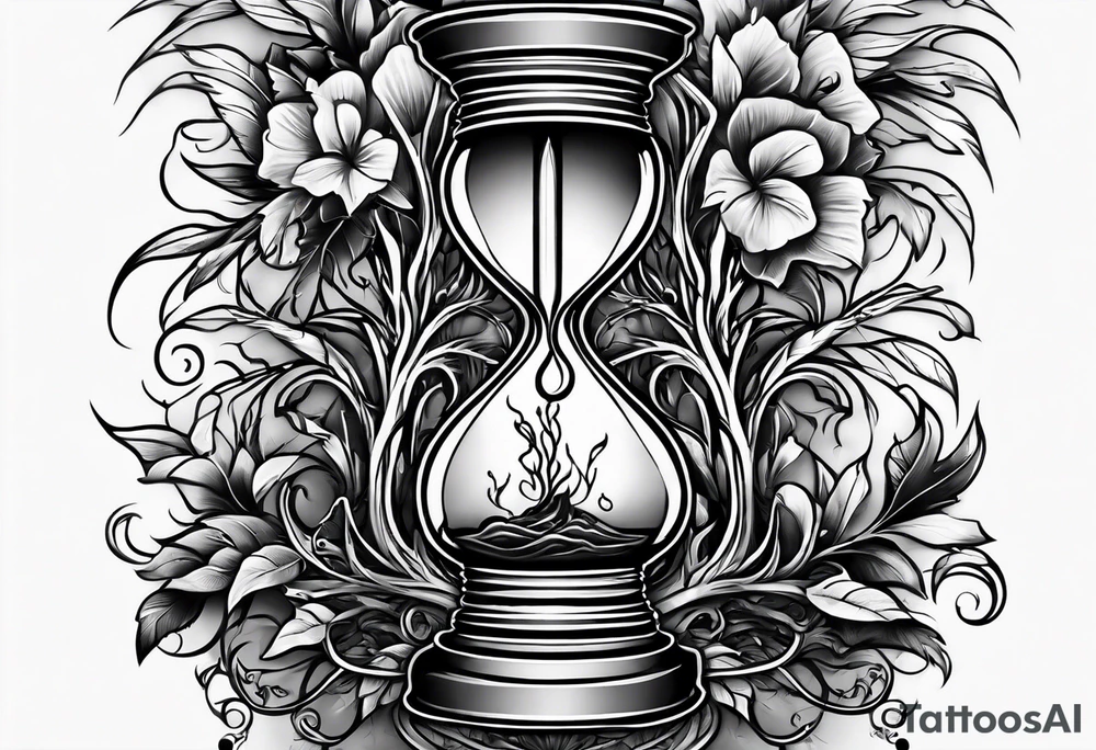 tattoo of roots wrapped around a hour glass tattoo idea