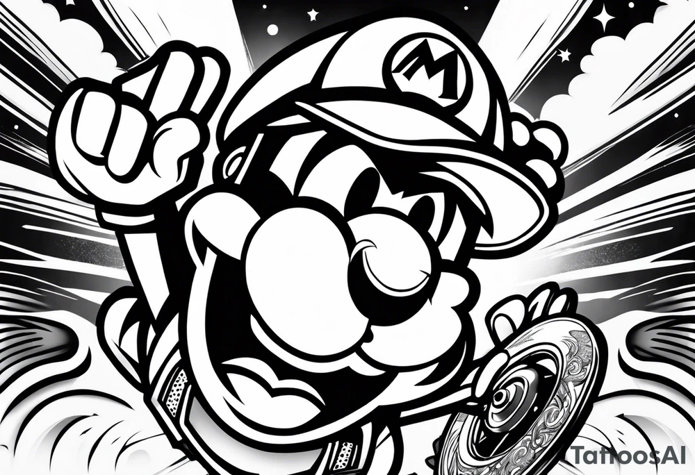 Mario riding bullet bill tattoo idea