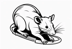 dead rat killed with a knife tattoo idea