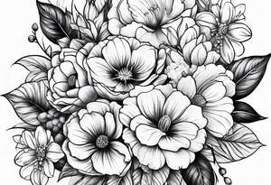 Realistic flowers tattoo idea