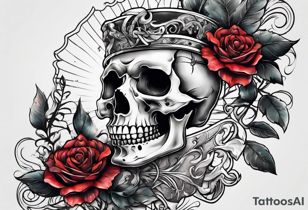 skeleton stabbed in the back tattoo idea