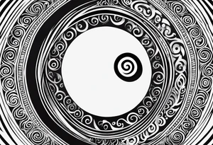 Base Design: circle for upper arm / shoulder. Incorporate a Koru (spiral) as a key element. 

Add a tag in a stylized graffiti font with the word LOVE tattoo idea