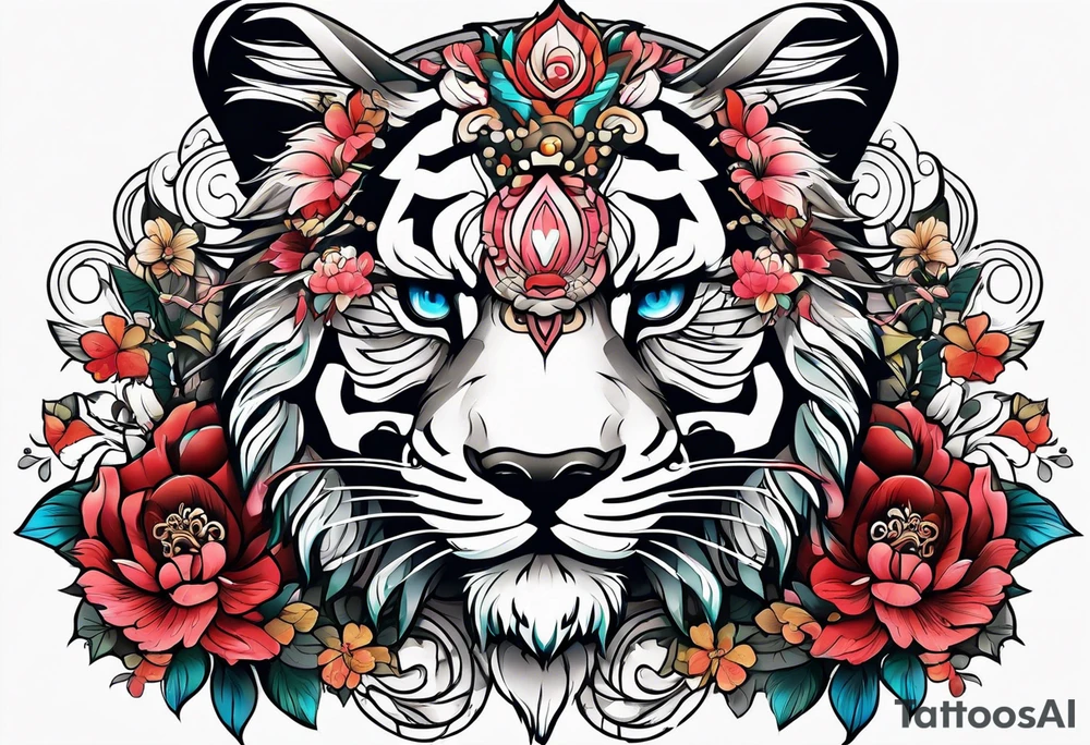 Japanese style for chest tattoo idea