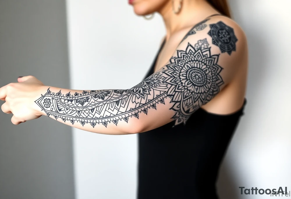 bold line shamanstyle tattoo idea