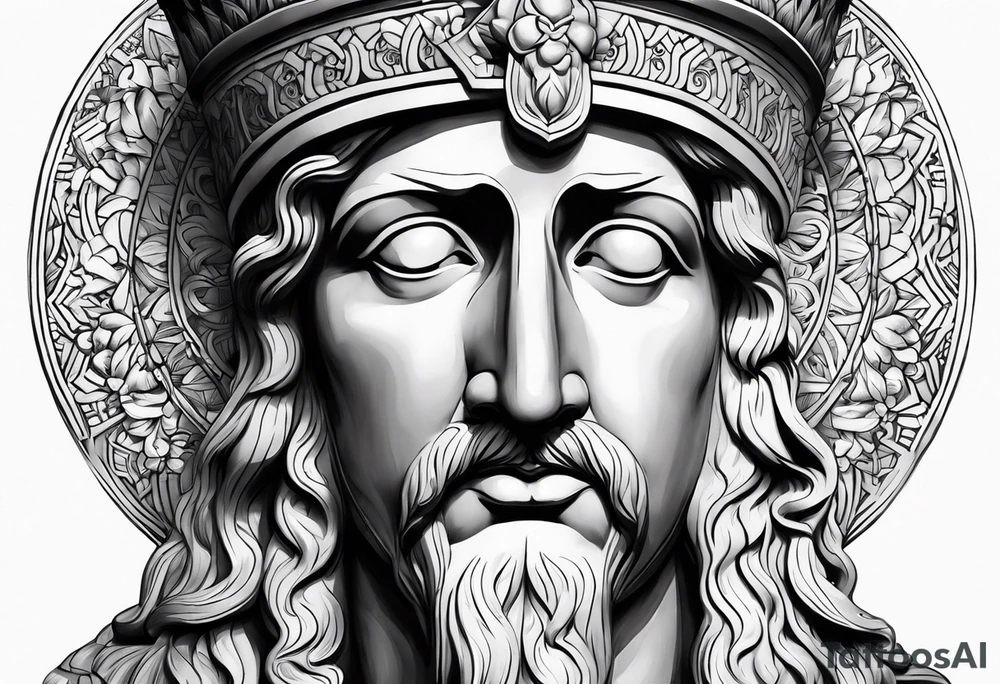 Kopf einer Griechischen Statue mit Risse tattoo idea