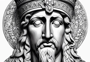 Kopf einer Griechischen Statue mit Risse tattoo idea
