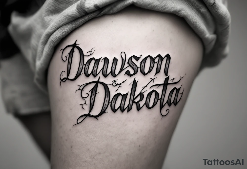 Dawson and Dakota names tattoo idea