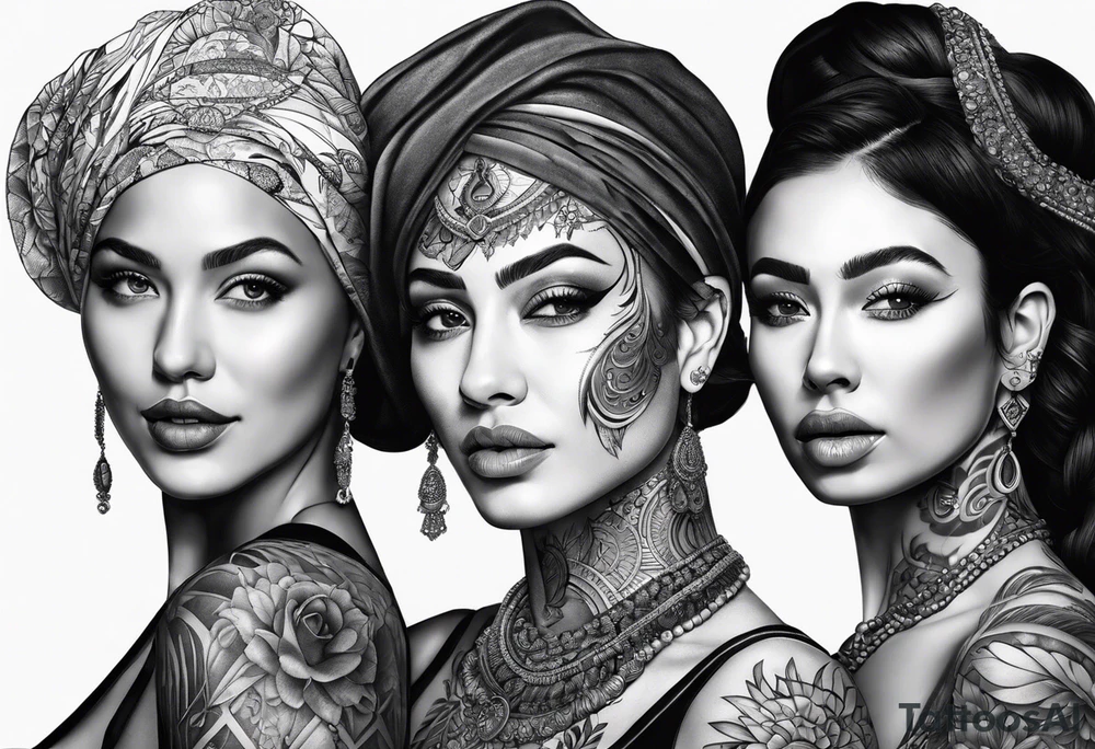 Three women side by side. Daughter on the left, mother in the middle, grandmother on the right. tattoo idea