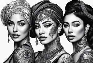 Three women side by side. Daughter on the left, mother in the middle, grandmother on the right. tattoo idea