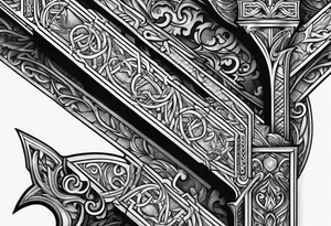 Valhalla sword stairs axe tattoo idea