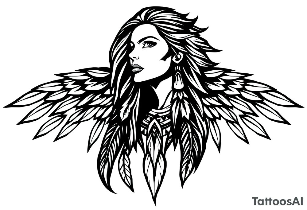 Female Native American tattoo idea
