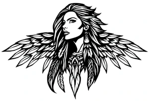 Female Native American tattoo idea