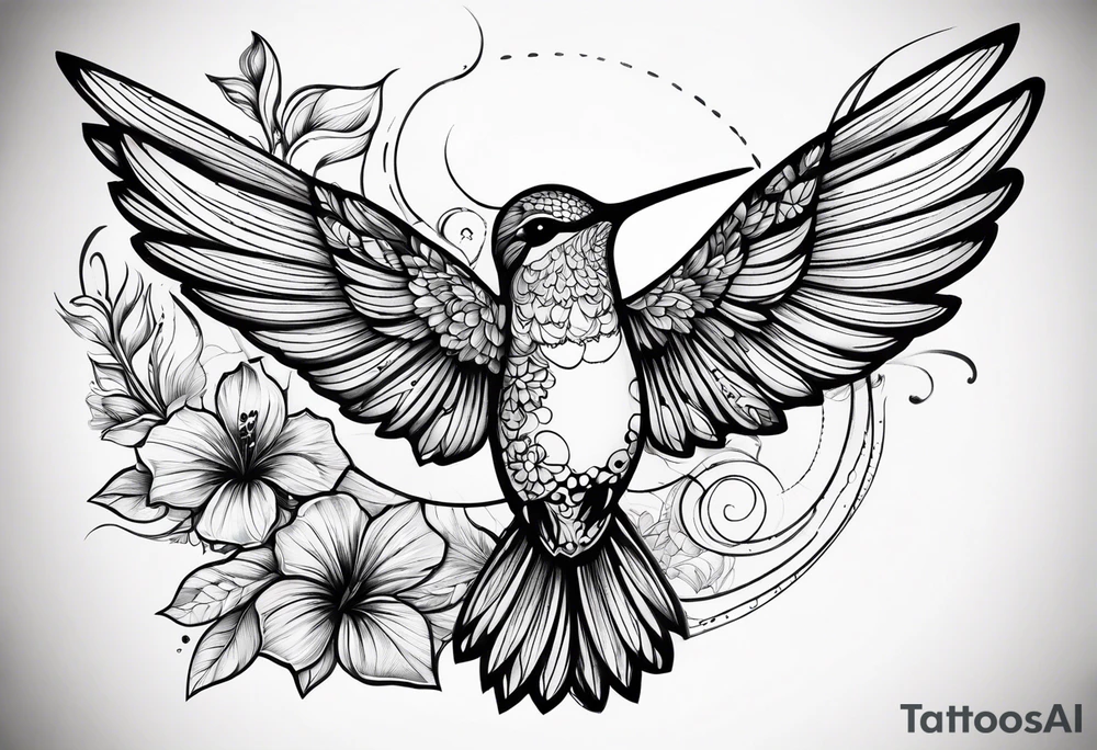 hummingbird simple tattoo idea