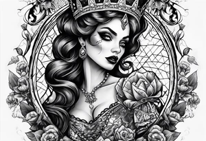 Zombie Queen of diamonds tattoo idea