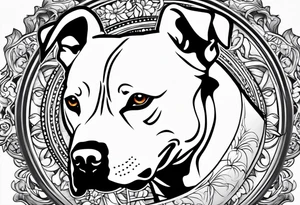 white pitbull pointed ears tattoo idea