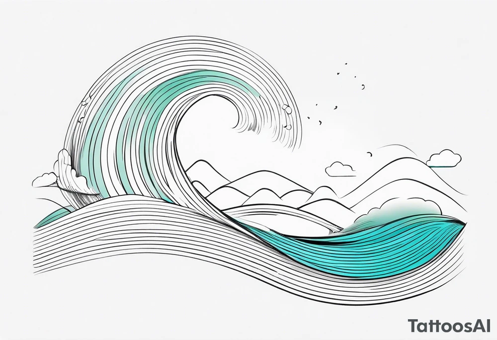 background wind or water with curved lines but not so close together tattoo idea