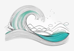 background wind or water with curved lines but not so close together tattoo idea