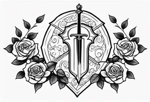 Templar shield and sword tattoo on forearm. With roses around. I would like symbols of loyalty tattoo idea