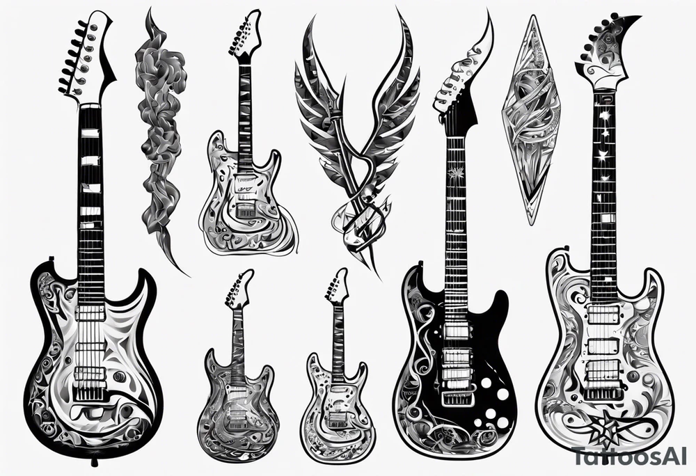 electric guitar tattoo idea