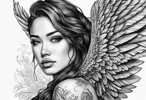 The word Glenn with wings at the side tattoo idea