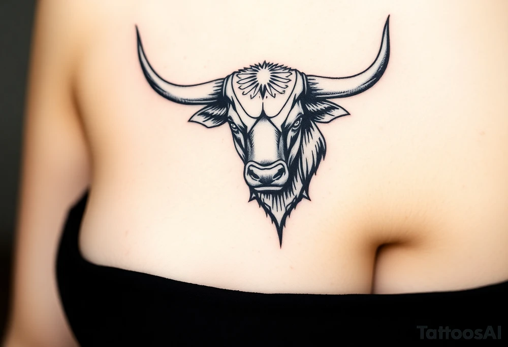 Powerfull majestic bull tattoo idea