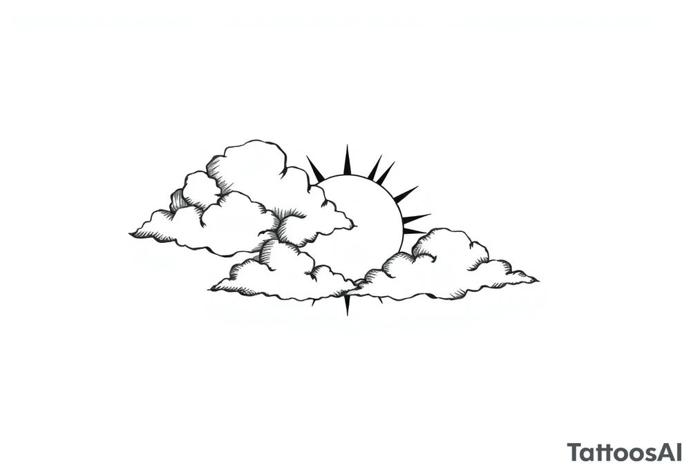 The clouds, the sun, and the moon tattoo idea