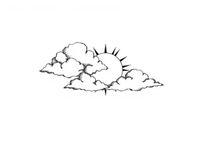 The clouds, the sun, and the moon tattoo idea