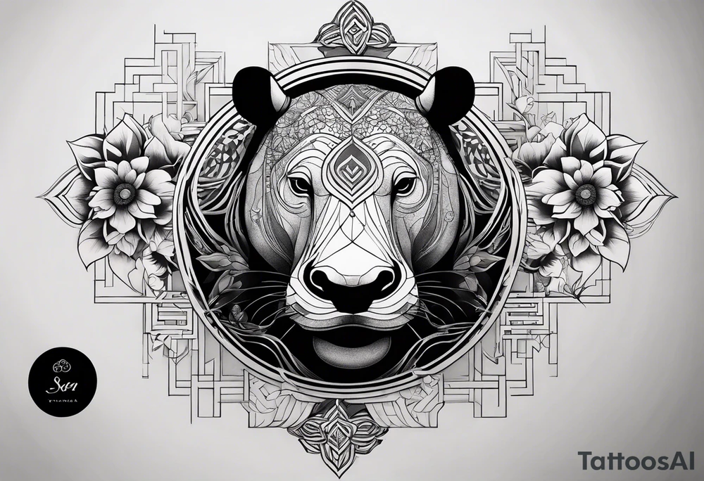 Very asymmetrical, +geometric pattern, with realistic full moon, with hippo, +zen feel, + Buddhism touch, +tribal, +geometric, +inkart , +blackwork
with wintersweet flower bud, +portrait orientation, +inkart touch, tattoo idea