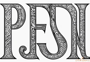 Design a tattoo with a letters name “peter” tattoo idea