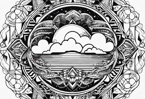 Geometric Abstract cloud filler tattoo idea