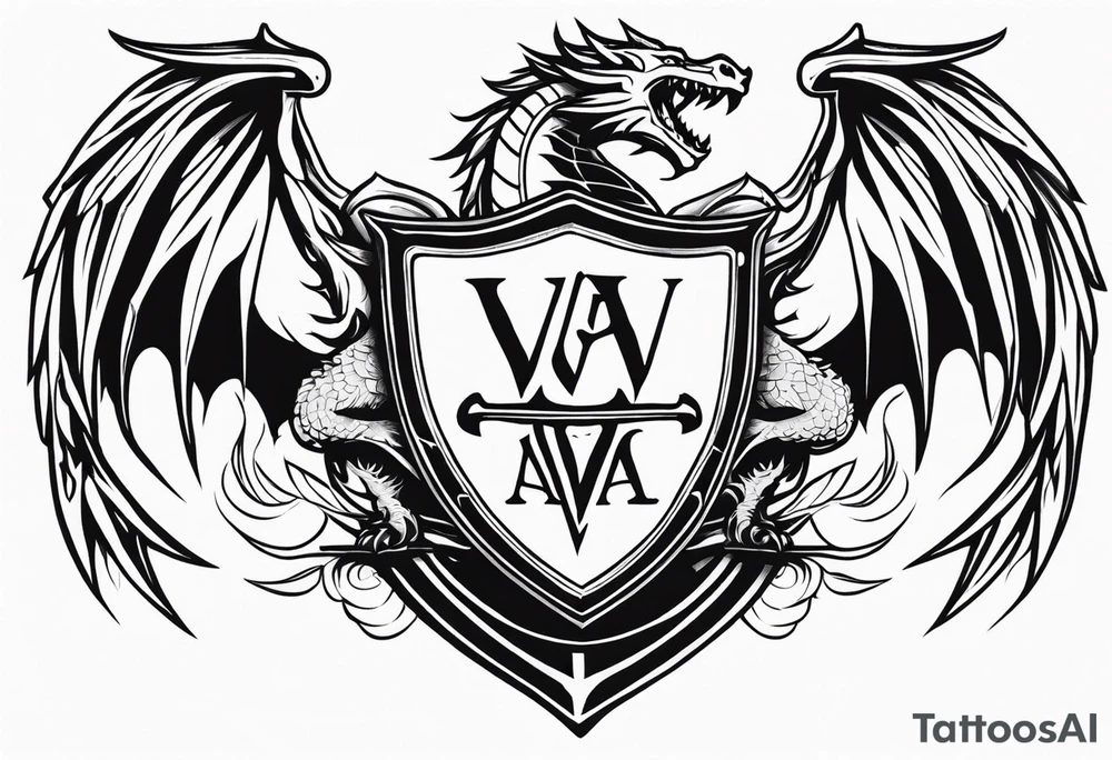 Valhalla sword shield dragon axe valkyrie tattoo idea