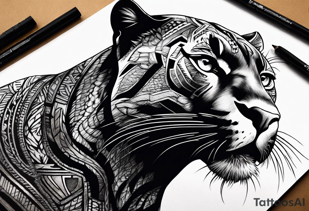 Black panther tattoo idea