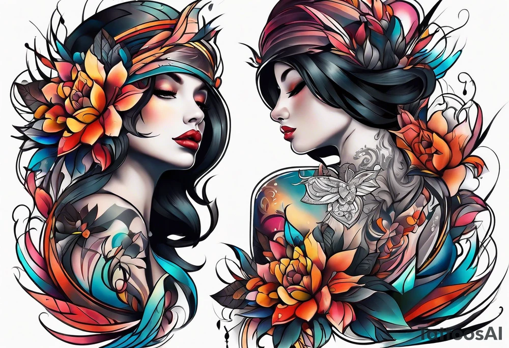 Abstract sleeve tattoo tattoo idea