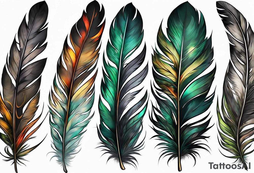 Forest feathers smoke tattoo idea