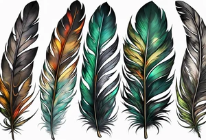 Forest feathers smoke tattoo idea
