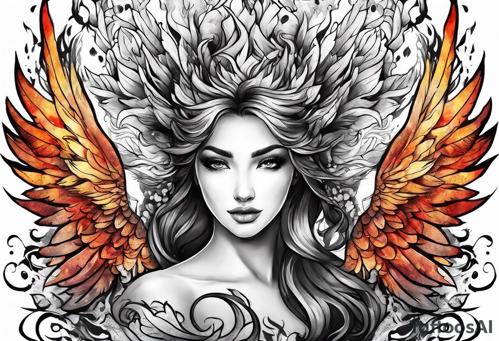 little phoenix rising from the ashes tattoo idea