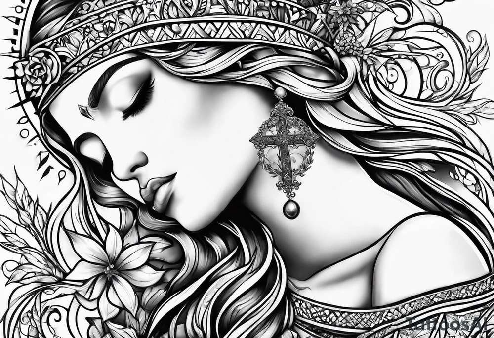 "Falling in love with Jesus" in words tattoo idea
