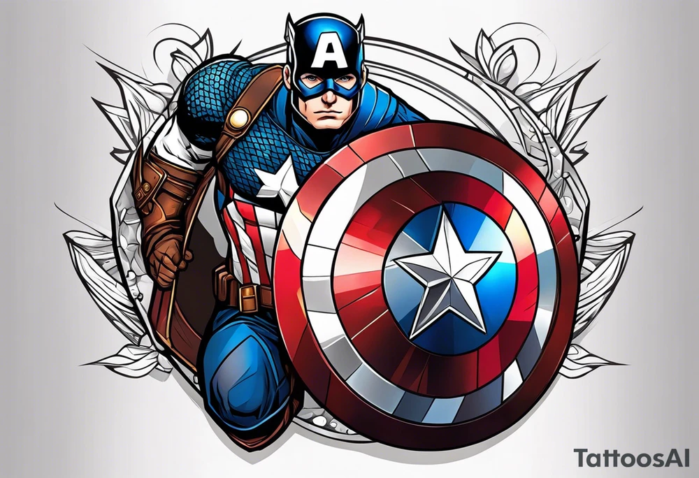 Tizona sword and Captain America Shield tattoo idea