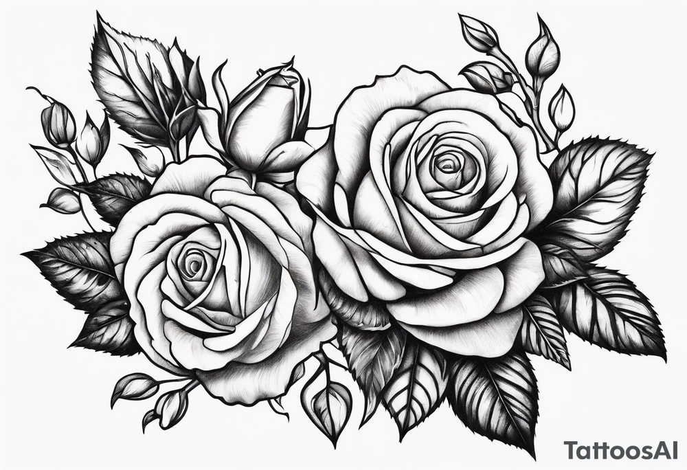 ornaments of roses tattoo idea