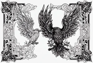 I need a cover up of an old tattoo of the word forever, the new tattoo should be a single left wing tattoo idea