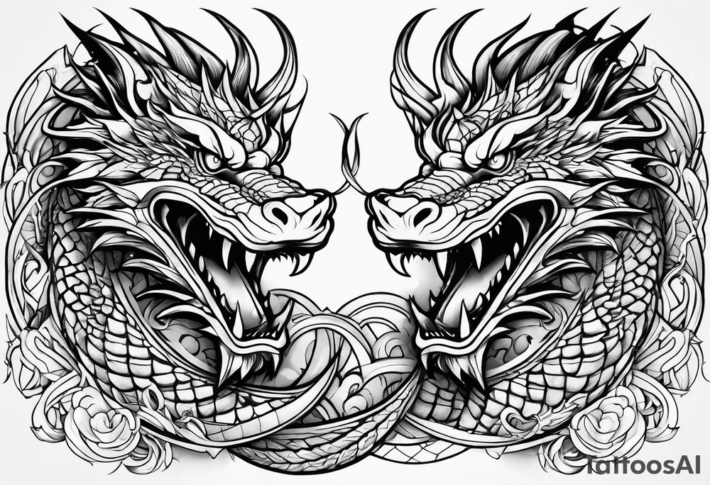 roaring dragons tattoo idea